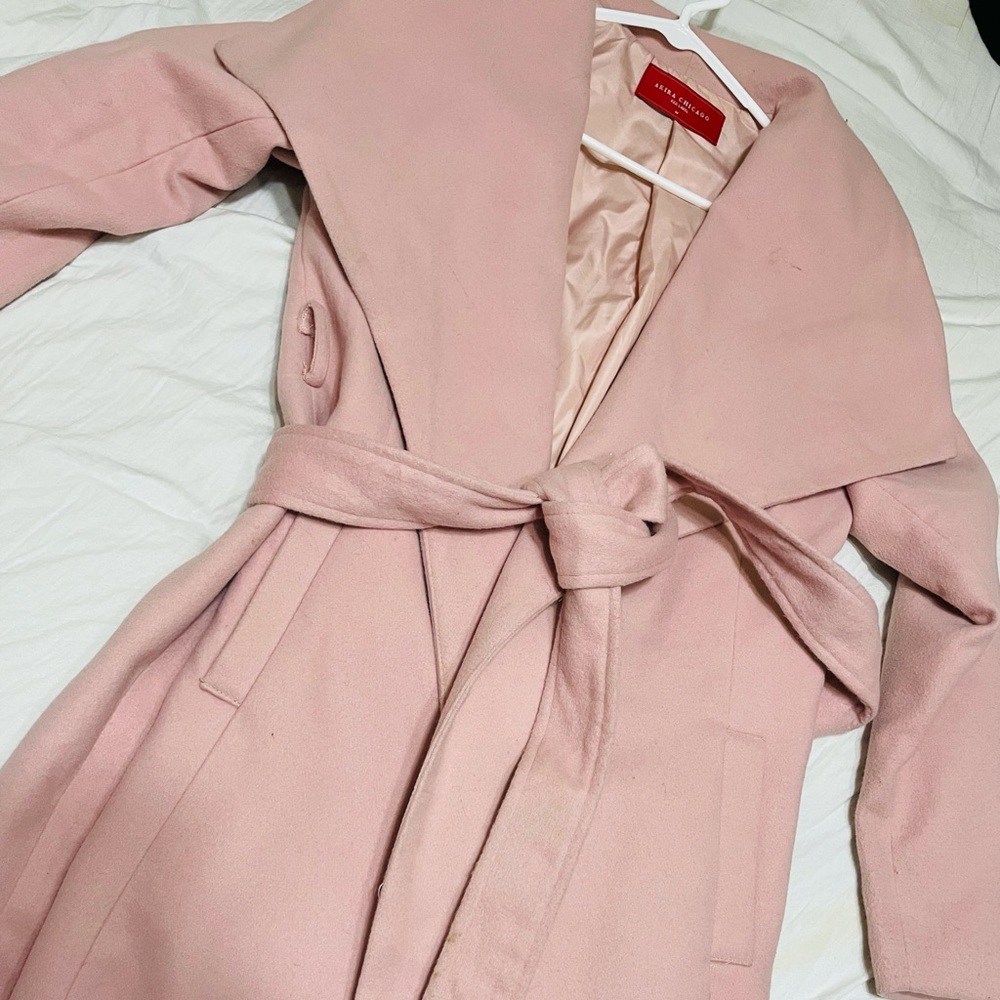 Blush king belted jacket.